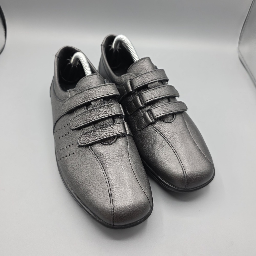 SAS Race Time Shoes Womens 8 M Gray Pewter Quartz Leather Comfort Straps Sneaker
